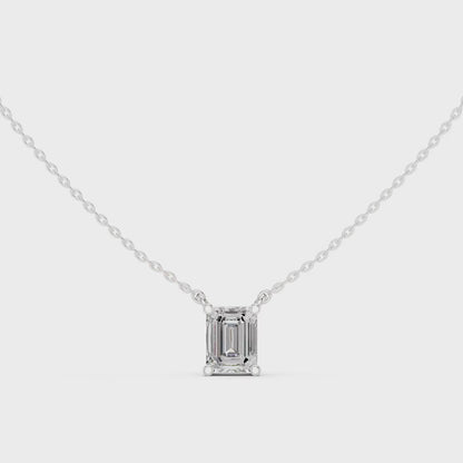 Emerald Solitaire Floating Pendant