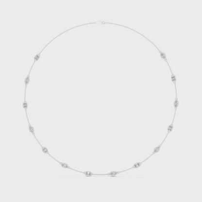 Multi-Shape Bezel Station Chain Necklace