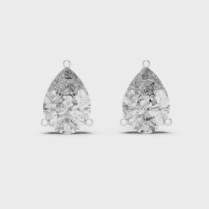 Pear Solitaire Studs