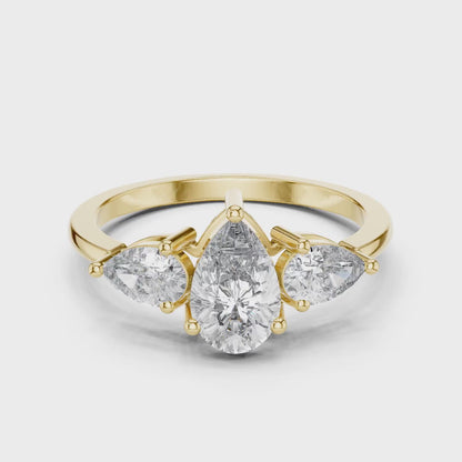 Pear Trio Diamond Ring