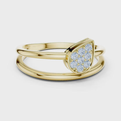Pear Cluster Double Band Ring