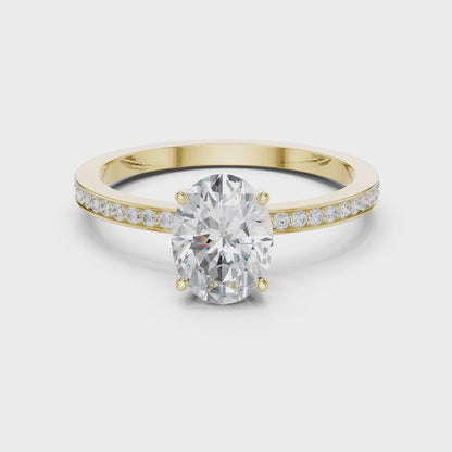 Classic Oval Cut Pavé Engagement Ring