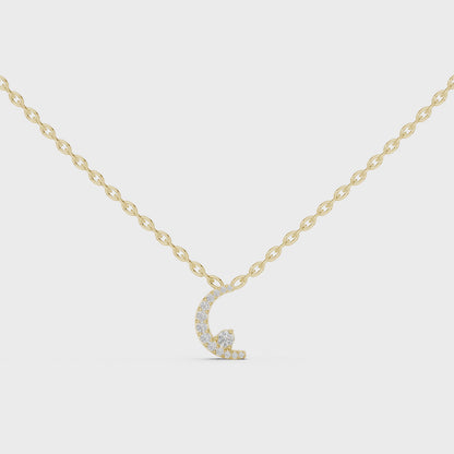 Crescent Moon Diamond Pendant
