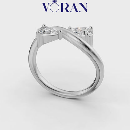Anello Toi et Moi con Diamanti a Pera