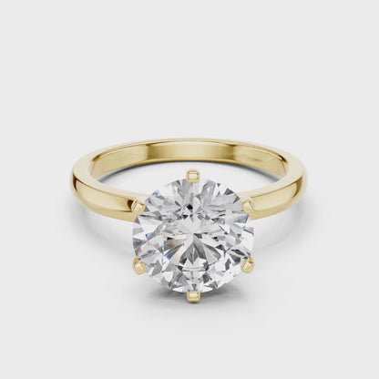 Tulip Crown Round Diamond Solitaire Ring