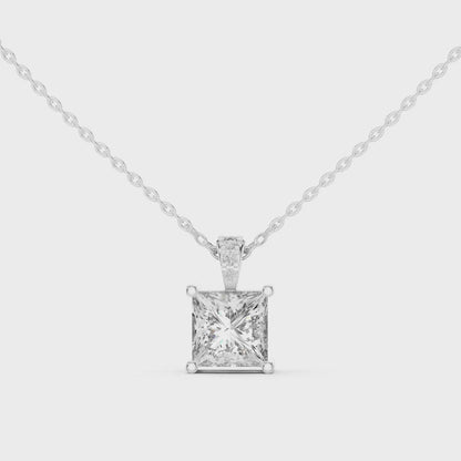 Princess Cut Solitaire Diamond Pendant