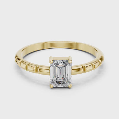 Architectural Emerald Cut Diamond Ring