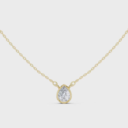 Bezel Pear Solitaire Pendant Set