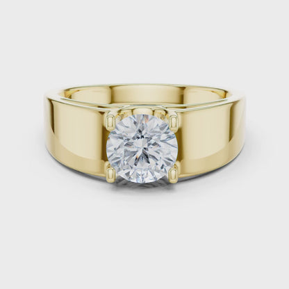 Modern Bold Solitaire Ring