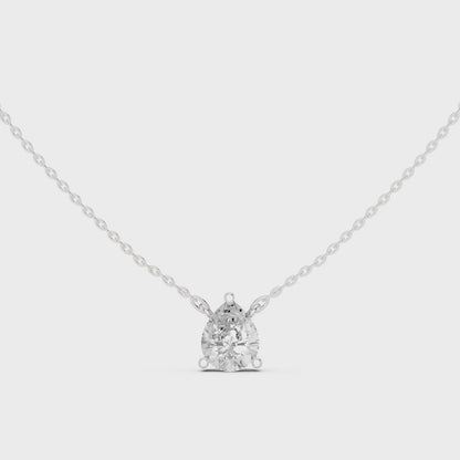 Pear Sovereign Solitaire Floating Drop