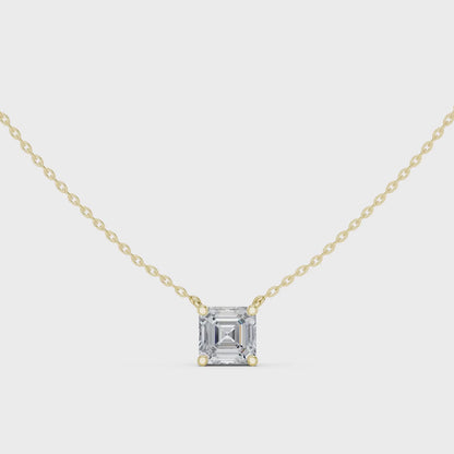 Asscher-Cut Diamond Solitaire Floating Pendant