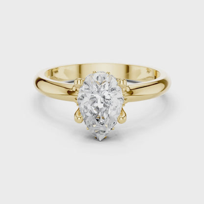 Classic Pear Cut Hidden Halo Ring