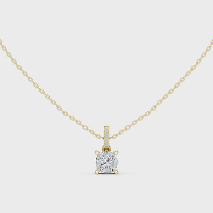 Cushion Pavé-Bail Diamond Pendant