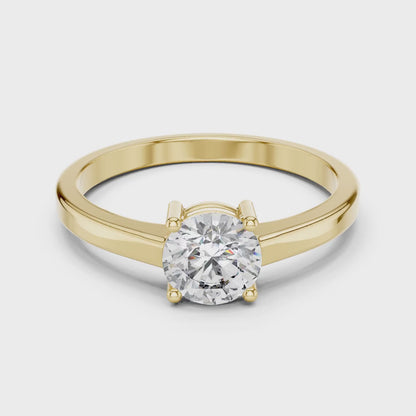 Four-Prong Round Diamond Solitaire Engagement Ring