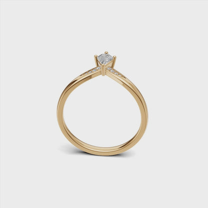 Kite Cut Diamond Solitaire Ring