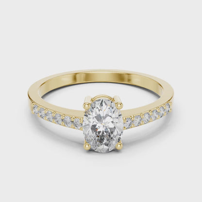 Classic Oval Cut Pavé Engagement Ring