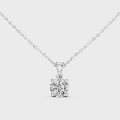 Classic Round Brilliant Solitaire Diamond Pendant