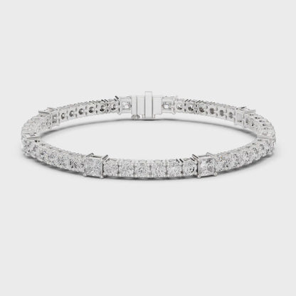 The Contrast Princess And Round Diamond Line
