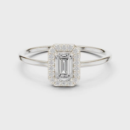 Classic Emerald Cut Halo Ring