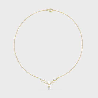 The Woodland Stag Solitaire Diamond Necklace