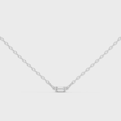 The Sovereign Petite Geometric Baguette Fixed Pendant