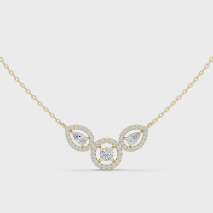 Three-Stone Halo Mangalsutra