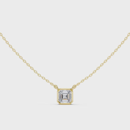 The Architectural Asscher Bezel Pendant Set