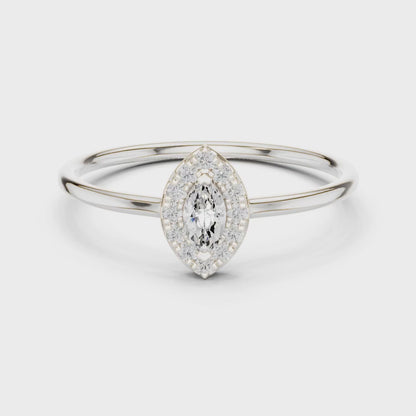Petite Marquise Halo Ring