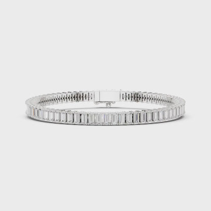 Bracelet tennis classique à maillons baguette