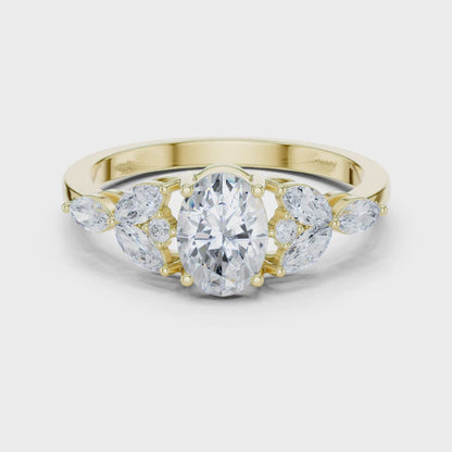 Botanical Oval Diamond Cluster Ring