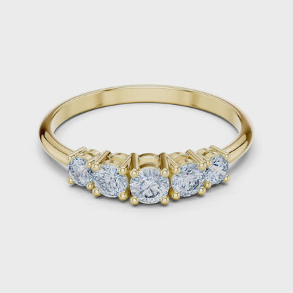Round Graduated Five-Stone Crest Ring